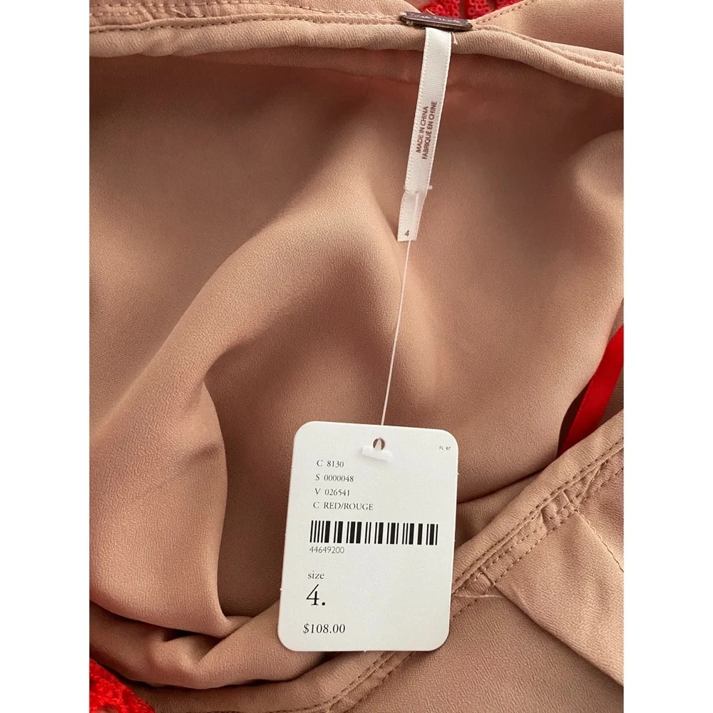 NWT Free People “Night Shimmers” mini dress in Red size 4 - Picture 3 of 7